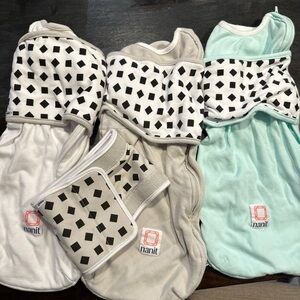 Nanit Baby Swaddle Set - White, Gray, Mint